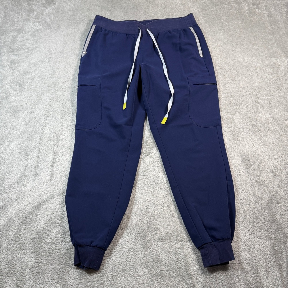 FIGS Zamora Jogger Scrub Pants Womens Medium Blue Drawstring Pocket